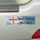Amerikaanse vlag Jesus Crucifix in Clouds Bumpersticker (Op auto)