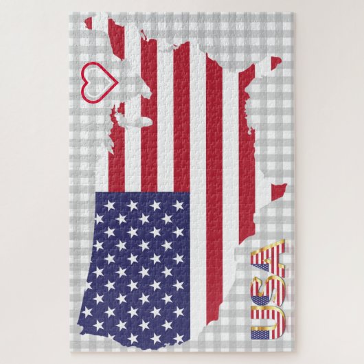 Amerikaanse vlag Jigzaag Puzzle Map Legpuzzel (Verticaal)