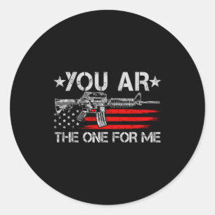 Amerikaanse vlag jij bent de enige voor mij ronde sticker