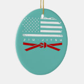 Amerikaanse vlag Jiu Jitsu Apparel Red Belt Jiu Keramisch Ornament (Rechts)