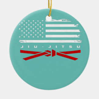 Amerikaanse vlag Jiu Jitsu Apparel Red Belt Jiu Keramisch Ornament