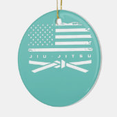 Amerikaanse vlag Jiu Jitsu Apparel White Belt Jiu Keramisch Ornament (Links)