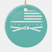 Amerikaanse vlag Jiu Jitsu Apparel White Belt Jiu Keramisch Ornament (Achterkant)