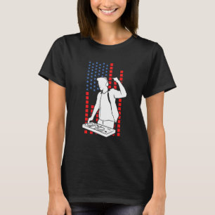 Amerikaanse vlag Jockey Patriotic Usa Dj T-shirt