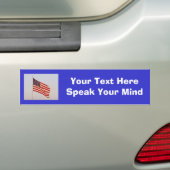 Amerikaanse vlag + Jouw tekst Bumpersticker (Op auto)