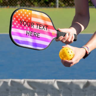 Amerikaanse vlag Jouw tekst hier pickleball paddle