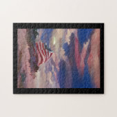 Amerikaanse vlag Juli 4 Memorial Day abstracte dig Legpuzzel (Horizontaal)