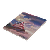 Amerikaanse vlag Juli 4 Memorial Day abstracte dig Tegeltje (Zijkant)