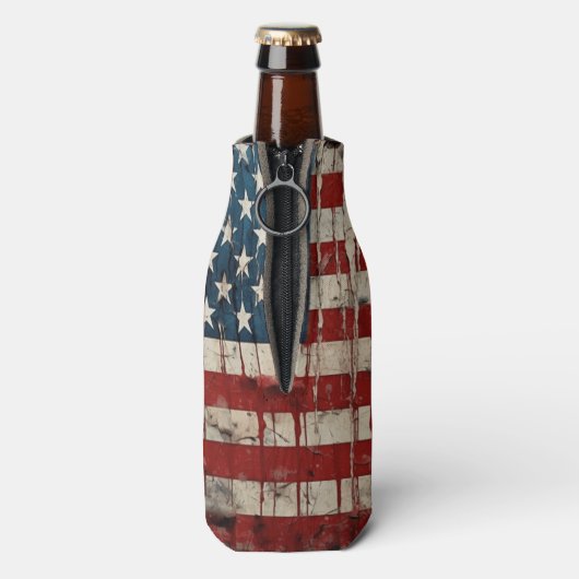 Amerikaanse vlag juli 4e fles koeler (Fles Achterkant)