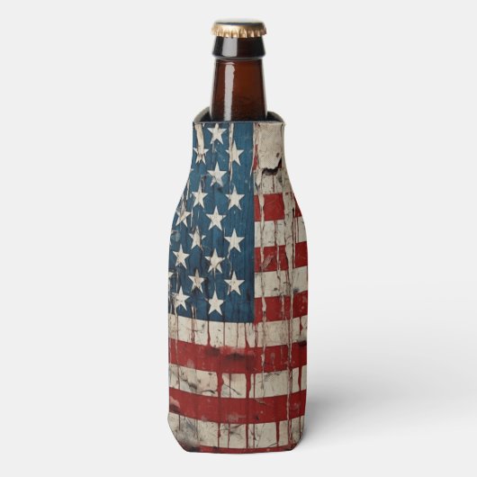 Amerikaanse vlag juli 4e fles koeler (Fles Voorkant)