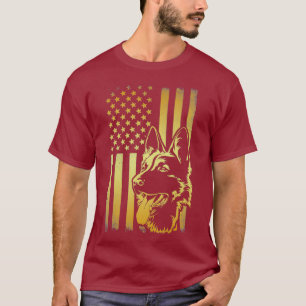 Amerikaanse vlag K9 Duitse politie-hond Shepherd D T-shirt