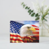 Amerikaanse Vlag Kaal Eagle Briefkaart (Staand voorkant)