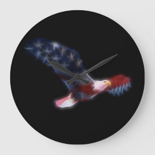 Amerikaanse Vlag Kaal Eagle Grote Klok