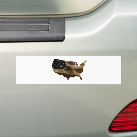 Amerikaanse vlag/kaartgeschenken, voeg uw achtergr bumpersticker (Op auto)