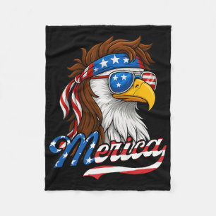 Amerikaanse vlag Kale Adelaar 4 juli PA Fleece Deken