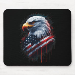 Amerikaanse vlag Kale Adelaar 4 juli Patriottische Muismat