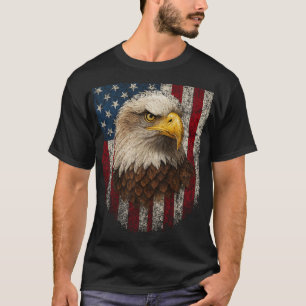 Amerikaanse vlag Kale Adelaar Patriottisch Rood Wi T-shirt