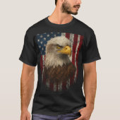 Amerikaanse vlag Kale Adelaar Patriottisch Rood Wi T-shirt (Voorkant)