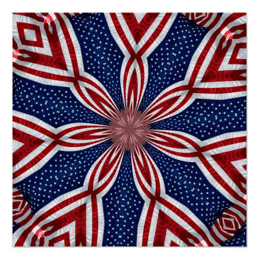 Amerikaanse vlag Kaleidoscoop Abstract 1 Poster (Voorkant)