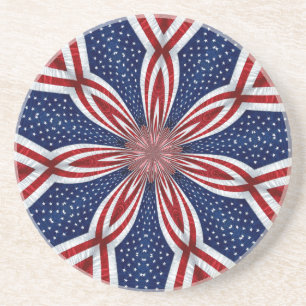 Amerikaanse vlag Kaleidoscoop Abstract 1 Zandsteen Onderzetter