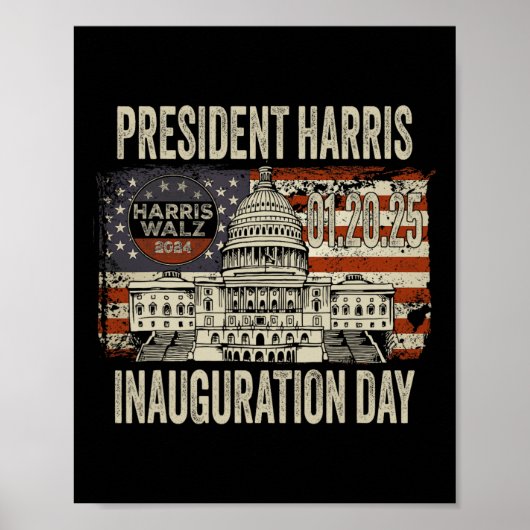 Amerikaanse vlag Kamala Harris President Inaugurat Poster (Voorkant)