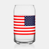 Amerikaanse Vlag Kan Glas Enkel of Glazen Set (Links)