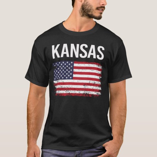 Amerikaanse vlag Kansas T-shirt (Voorkant)
