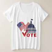 Amerikaanse vlag, Kapitaalcontrole Grote Maat T-shirt (Design voorkant)