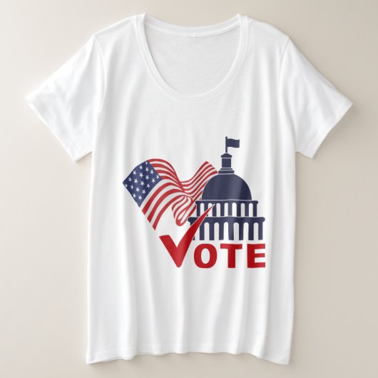 Amerikaanse vlag, Kapitaalcontrole Grote Maat T-shirt (Design voorkant)