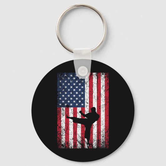 Amerikaanse vlag Karate 4 juli Marti Sleutelhanger (Voorkant)