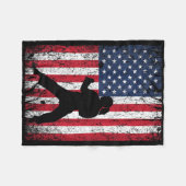 Amerikaanse vlag Karate , 4 juli patriottisch gir Fleece Deken (Voorkant (Horizontaal))