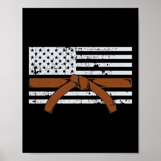 Amerikaanse Vlag Karate Cadeau Tae Kwon Do Vechter Poster (Voorkant)