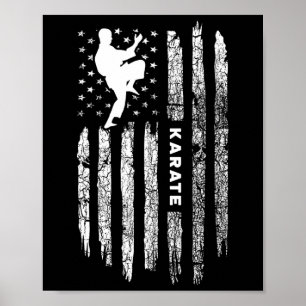 Amerikaanse vlag Karate Clothing - Karateka Vintag Poster