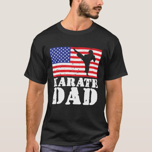 Amerikaanse vlag Karate Dad Mannen voor Hi T-shirt (Voorkant)