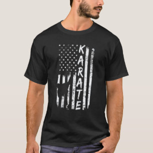 Amerikaanse Vlag Karate Fan Usa Karate Speler Vlag T-shirt