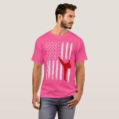 Amerikaanse vlag Karate Fighter T-shirt (Voorkant volledig)