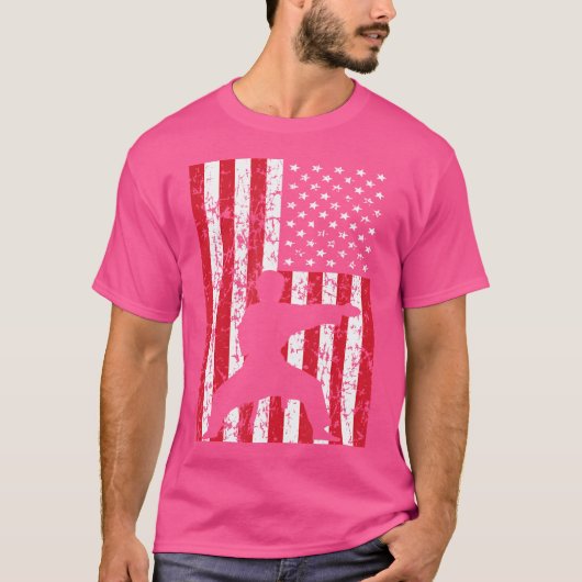 Amerikaanse vlag karate t-shirt (Voorkant)