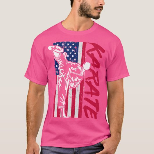 Amerikaanse vlag karate t-shirt (Voorkant)
