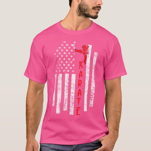 Amerikaanse vlag Karate T-shirt (Voorkant)