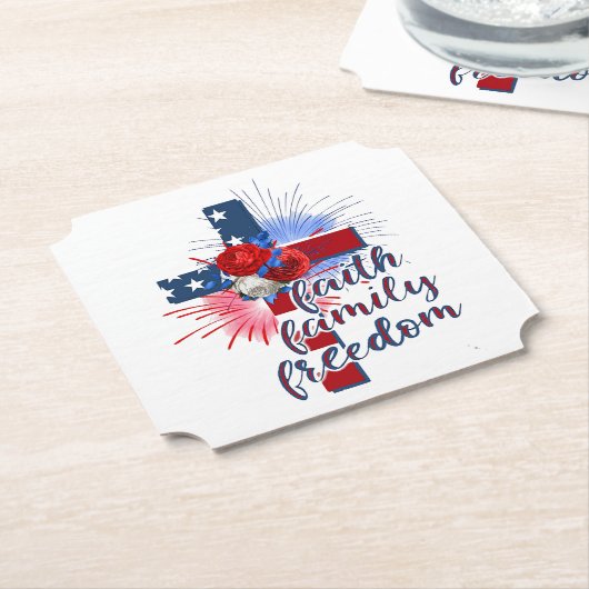 Amerikaanse vlag kartonnen onderzetters (Gekanteld)