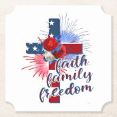 Amerikaanse vlag kartonnen onderzetters (Voorkant)