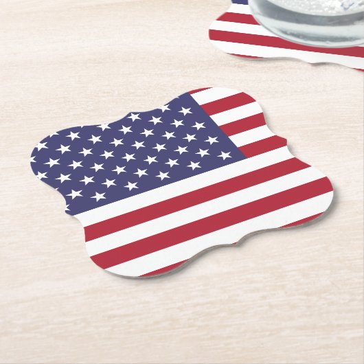 Amerikaanse vlag kartonnen onderzetters (Gekanteld)