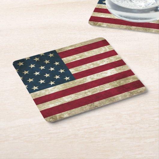 Amerikaanse vlag kartonnen onderzetters (Schuin)