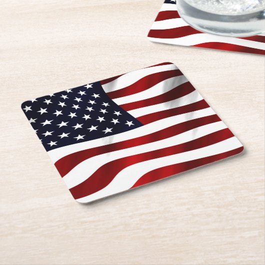 Amerikaanse vlag kartonnen onderzetters (Schuin)