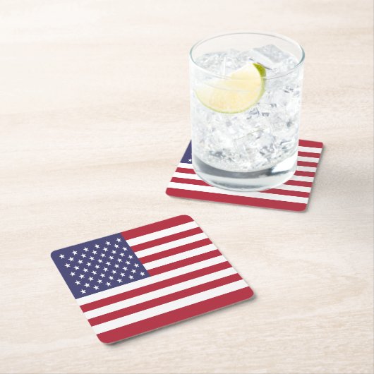 Amerikaanse vlag kartonnen onderzetters (Insitu)