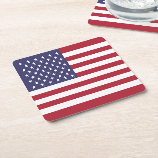 Amerikaanse vlag kartonnen onderzetters (Schuin)