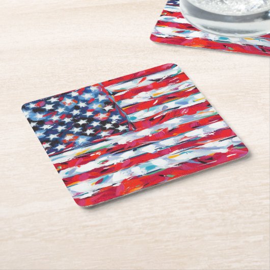 Amerikaanse vlag kartonnen onderzetters (Schuin)