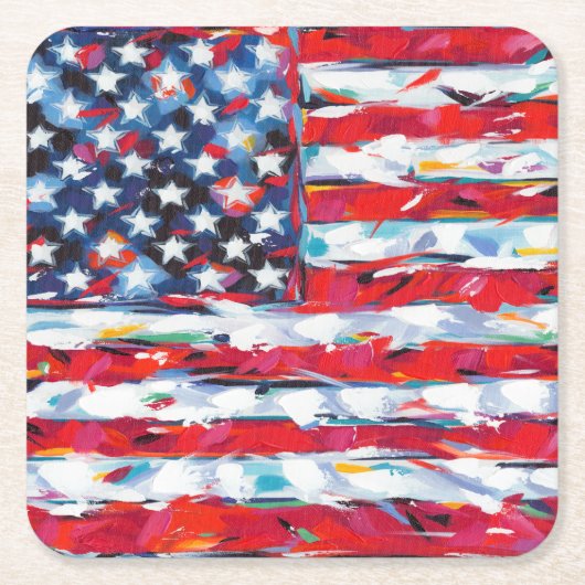 Amerikaanse vlag kartonnen onderzetters (Voorkant)