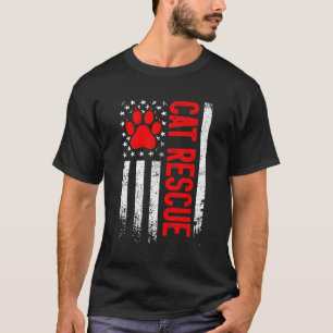 Amerikaanse vlag kat adoptie redding kat dier redd t-shirt