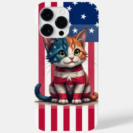 Amerikaanse Vlag Kat Case-Mate iPhone 14 Pro Max Hoesje